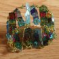 Handmade Cubic beads gold wired cuff