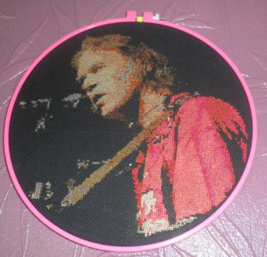 Neil Young Completed cross stitch