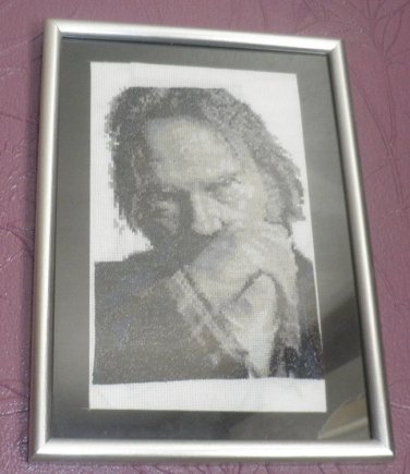 Neil Young Completed cross stitch