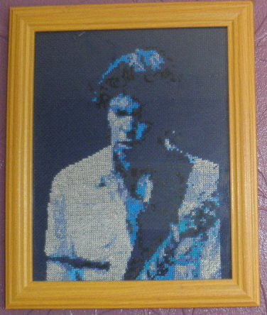 Neil Young Completed cross stitch