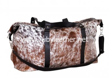 Cowhide leather Duffle bag by Ruby Leather with Free shipping