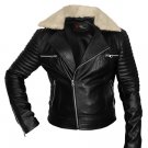 Women lamb leather biker with fur collar, Biker jacket ,  Motor biker jacket by Ruby Leather