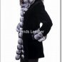 women winter Mink fur coat with chinchilla collar,fur coat
