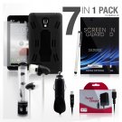 Hybrid Robot W Kickstand Protective Purple Case for LG Optimus L9 7 Piece Bundle