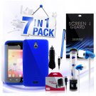 Rubber Gel Skin Soft Protective Black Case for Huawei Valiant 7 Piece Bundle