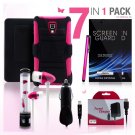 Hybrid Pink Armor W/ Holster Protective Case for LG Optimus L9 7 Piece Bundle