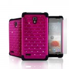 Hybrid Bling Diamond Defender Dual Layer Protective Case for LG Optimus L9