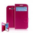 Luxury Slim Flip View Window Leather Gel Pouch Cover Case For Samsung Galaxy S3