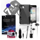 Hybrid Hard and Soft Mesh Protective Grey Case for LG Optimus F3 7 Piece Bundle