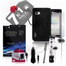 Hybrid Robot W/ Kickstand Protective Black Case for LG Optimus F3 7 Piece Bundle