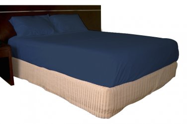 500 TC Egyptian cotton 4 piece Sheet set Italian Finish Solid Deep Pocket (Twin XL Size, Navy Blue)