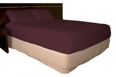 500 TC Egyptian cotton 4 piece Sheet set Italian Finish Solid Deep Pocket (Twin XL Size, Burgundy)