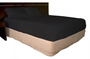 500 TC Egyptian cotton 4 piece Sheet set Italian Finish Solid Deep Pocket (California King, Black)