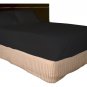 500 TC Egyptian cotton Fitted Sheet Italian Finish Solid ( Twin Size, Black )