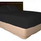 500 TC Egyptian cotton Fitted Sheet Italian Finish Solid ( King, Black )