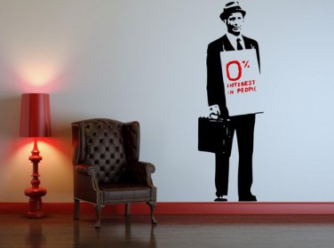 Banksy 0% interest Graffiti Wall Decal Sticker Vinyl - Banksy Zero Percent Interest