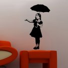 Banksy Girl with Umbrella Graffiti Wall Decal Sticker Vinyl - Banksy Famous Umbrella girl