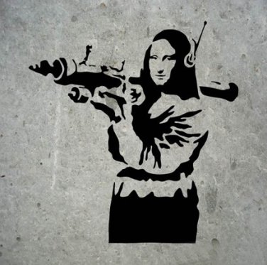 Banksy Mona Lisa with Rocket Launcher Graffiti Wall Decal Sticker Vinyl