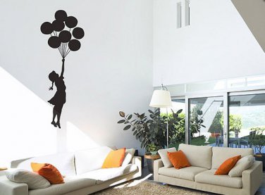 Balloon Floating Girl Banksy Graffiti Wall Decal Sticker Vinyl