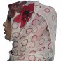 Cream/ Ivory Flower Rings Hijab Sheer Shayla Scarf
