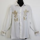 New Daniel Ellissa Mens Stylish Long Sleeve Shirt in White, Size L
