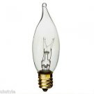 LOT OF 5 Satco S3274 25W,120V CLEAR FLAME TIP CANDELABRIA BASE (SM) Lamp Bulbs