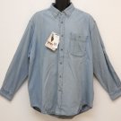 New WRANGLER Mens Long Sleeve Shirt in Blue Jeans Color, Size XL