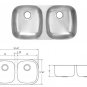 Kindred Stainless Steel Undermount Double Bowl Kitchen Sink Model UD800BX&Acirc;&nbsp;