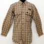 New WRANGLER Mens Long Sleeve Shirt in Multi-Colored With a Brown Tint, Size L