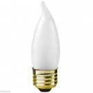 LOT OF 5 Satco S3268 40W 120V FROSTED FLAME TIP STANDARD BASE (Reg) LAMP BULBS