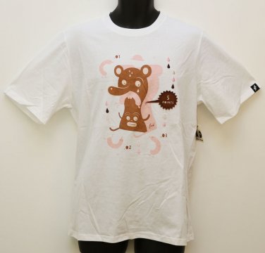 NEW Artist Proof WHITE Art Designed Graphic Mens Authentic T Shirt SIZE L