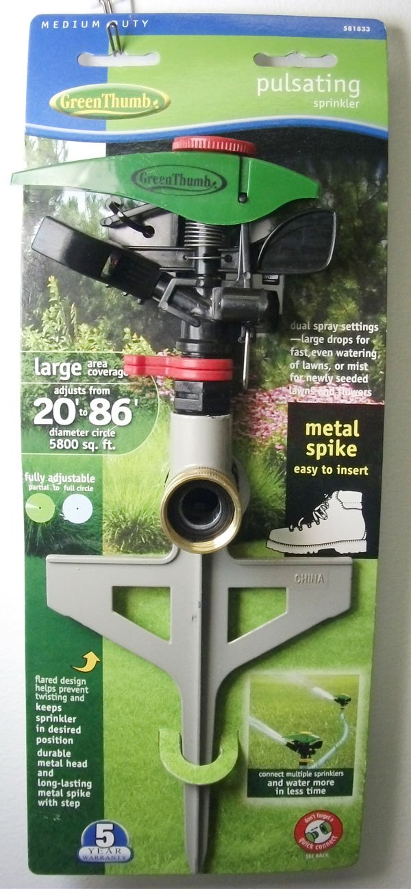 Green Thumb, Impulse Sprinkler On Metal Spike, 5,800 SQFT Coverage 993WZSGT