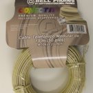 NEW 50FT MODULAR TELEPHONE  EXTENSION CORD  LINE WIRE IVORY 20-050IV