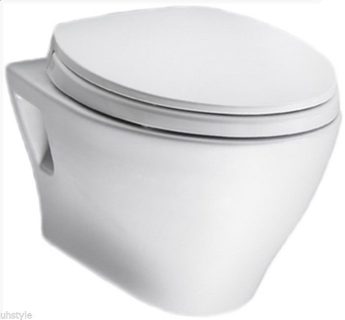 Toto Aquia CT418FG-01 Elongated Wall Hung Toilet Bowl SanaGloss White ...