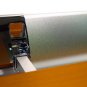 LADA LD3 Folding Wall-mount Fold-up Teak Wood Shower Seat Bench, Matte Chrome