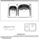 Kindred KSDC2031L/9/2 Left Hand Combo Drop-In Kitchen Sink 2 Faucet Hole