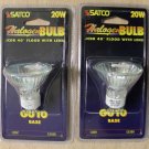 Lot of 2 Satco 20W 120V S3500 Halogen Light Bulbs GU10 JCDR 40° FLOOD WITH LENS