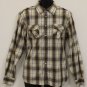 New RECESS Mens Stylish Long Sleeve Shirt Multi-Colored With a Beige Tint Size L