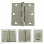 HIGH QUALITY DOOR HINGES 3"  SQUARE CORNERS  SATIN NICKEL FINISH