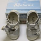 NATURINO TODDLER GIRLS FASHION COMFORT SANDALS FROM ITALY SILVER VARIOUS SIZES