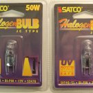 Lot of 2 Satco 50W 120V S3470 Halogen Light Bulbs 50T4Q/CL Bi-Pin JC TYPE