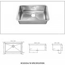 Kindred Stainless Steel Single Bowl Undermount Kitchen  Depth KCUS33A-10
