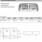 Kindred Double Bowl Undermount Stainless Steel Kitchen Sink UD1831/90RK/E