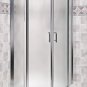 Arista EM40 Curved Glass Corner Pivot Shower Doors, 40"