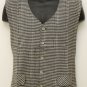Bogari Studio Designed in Italy Mens Dress Vest, Cotton, in Ivory /Black Size L