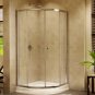 Amalfi EA36 Round Sliding Shower Door, 36" Bright Brass