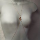 14K Gold Fill Body Chain Necklace with Golden Dollar Sign for Women by Eluxe Jewelry