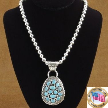 Sleeping Beauty Sterling Silver Turquoise Pendant
