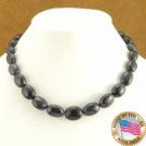 Graduated Genuine Sapphire Bead Single Strand Necklace