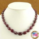 Graduated Genuine Ruby Bead Single Strand Choker Necklace